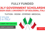 Scholarships for Tanzania students in Italy 2024-2025