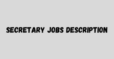 Secretary Jobs Description