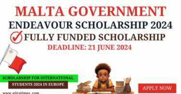 Fully Funded Malta Government Endeavour Scholarship 2024