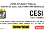 Paris-France Summer School for Tanzanians 2024