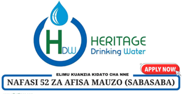 Heritage Drinking Water Vacancies Tanzania