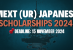 MEXT (UR) Scholarship for international students 2024-2025