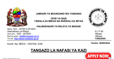 Masasi District Council Vacancies Tanzania