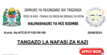 Njombe Town Council Vacancies Tanzania