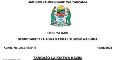 UTUMUSHI Call for work Tanzania