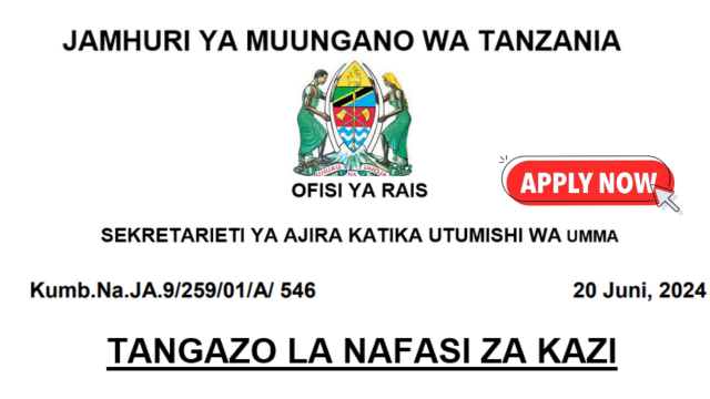 Utumishi (PSRS) Vacancies Tanzania