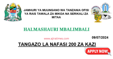 Different Council 200 Vacancies Tanzania