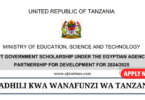 Egypt Government Scholarship for Tanzanian Students 2024-2025