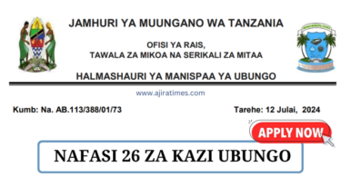 UBUNGO Municipal Council Vacancies Tanzania