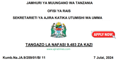 Utumishi (PSRS) 9483 Vacancies Tanzania