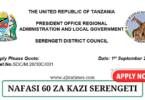 Serengeti District Council Vacancies September 2024