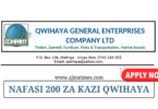 Qwihaya General Enterprises 200 Vacancies November 2024